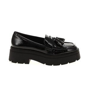 Zara Black Loafer-Style Flats